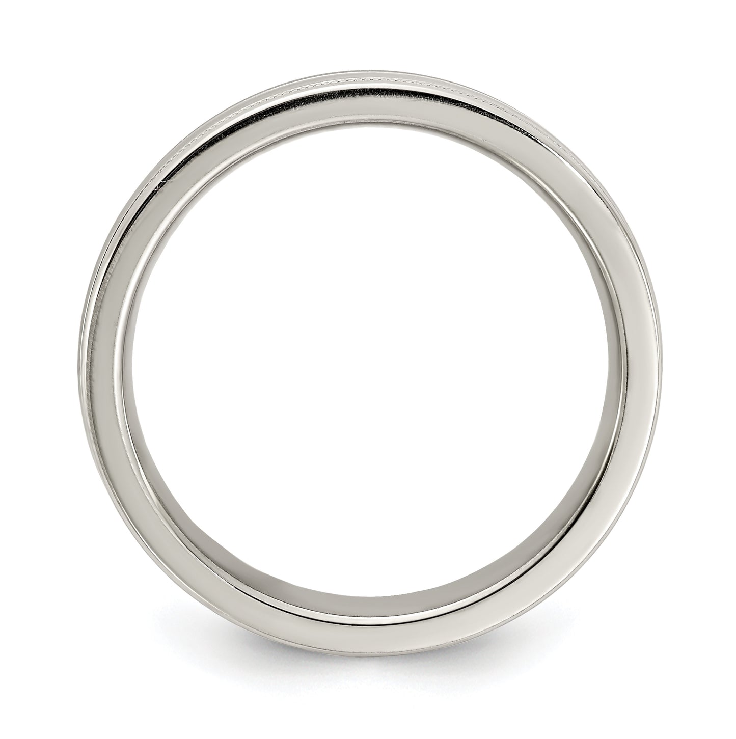 Edward Mirell Titanium Brushed & Polished Tri Dome Milgrain 4mm Band, Size 11.5