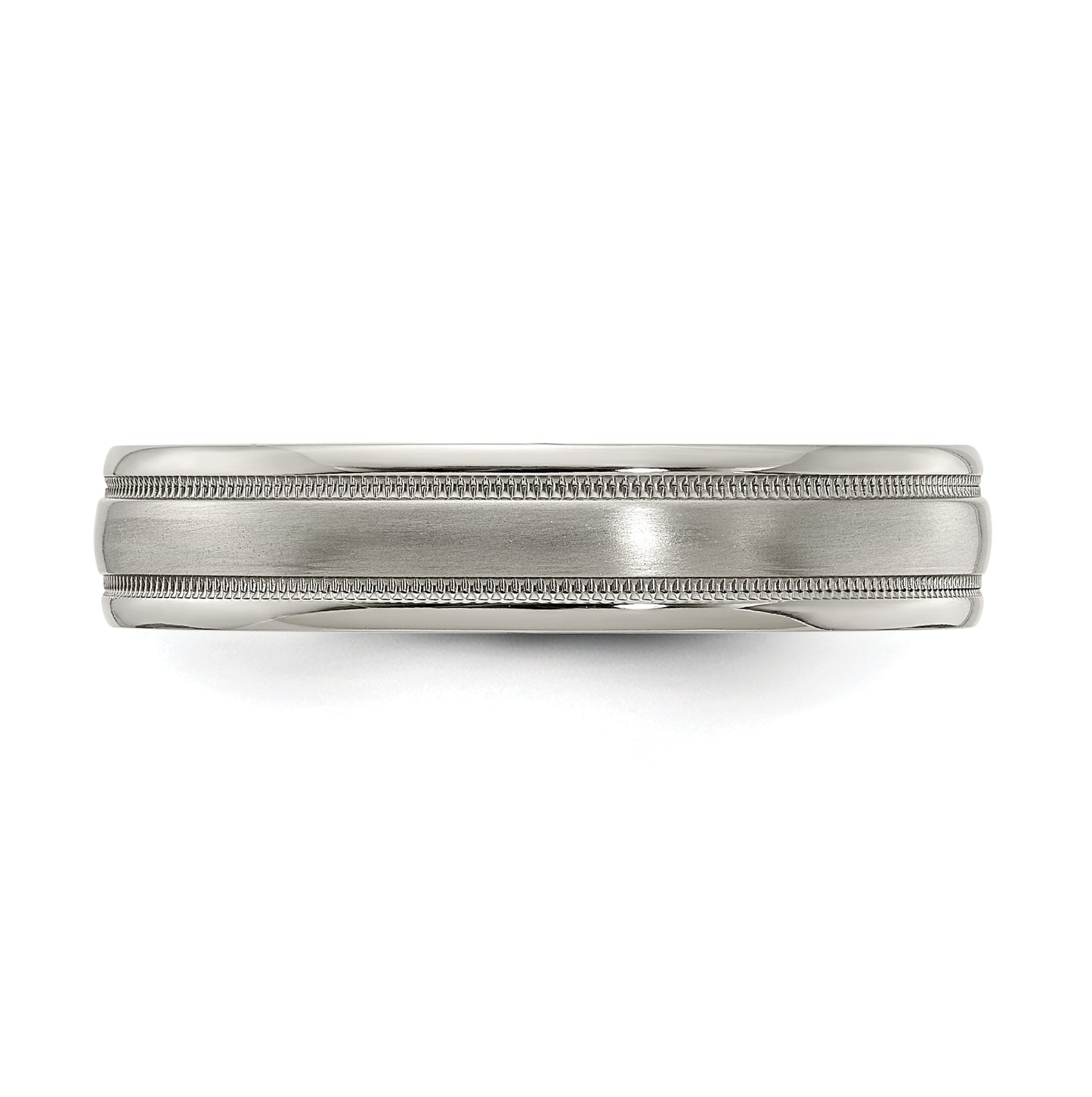 Edward Mirell Titanium Brushed Polished Tri Dome Milgrain 5mm Band Size 5