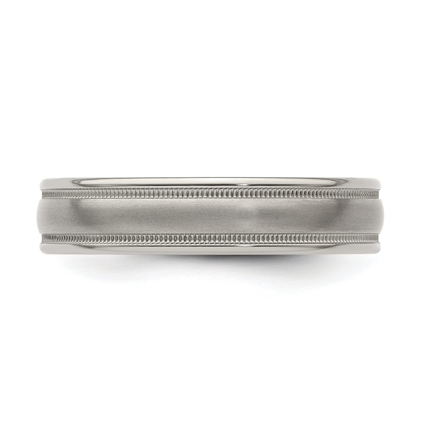 Edward Mirell Titanium Brushed Polished Tri Dome Milgrain 5mm Band Size 5