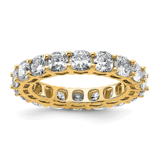 14K Yellow Or White Gold Lab Grown Diamond VS+ F+ Cushion Complete Eternity Band