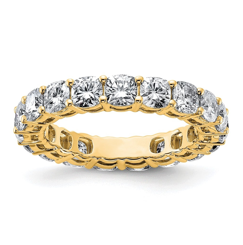 14K Yellow Or White Gold Lab Grown Diamond VS/SI+ G+ Cushion Complete Eternity Band
