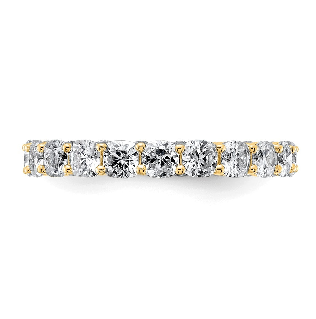 14K Yellow Or White Gold Lab Grown Diamond VS/SI+ G+ Cushion Complete Eternity Band
