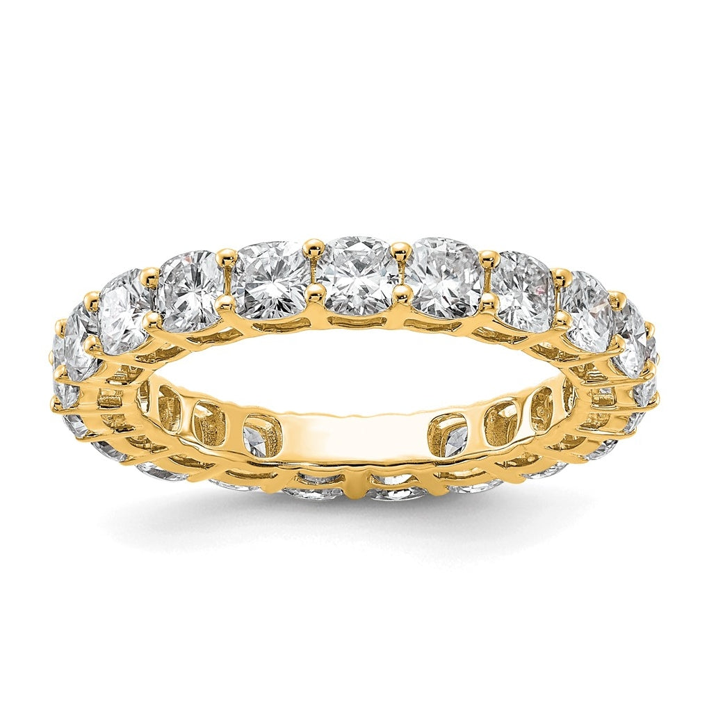 14K Yellow Or White Gold Lab Grown Diamond VS+ F+ Cushion Complete Eternity Band