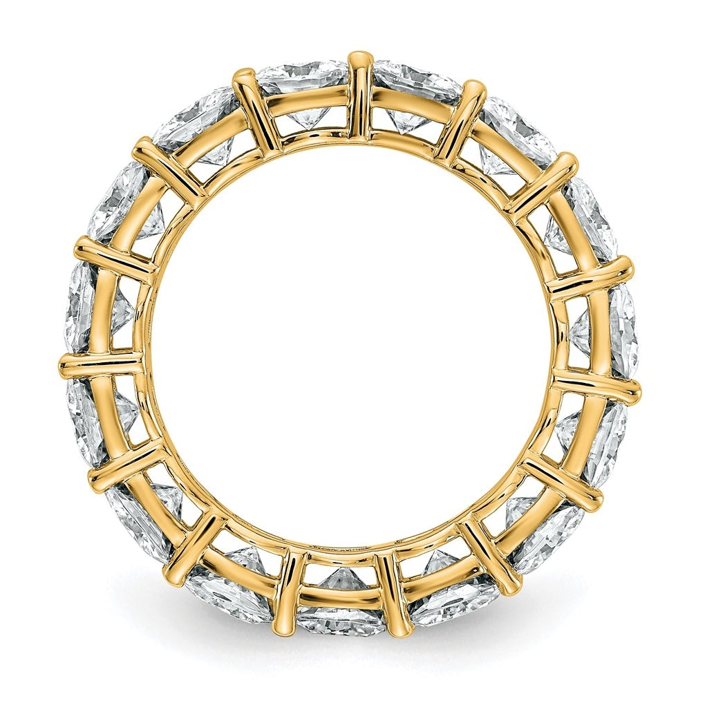 14K Yellow Or White Gold Lab Grown Diamond VS+ F+ Cushion Complete Eternity Band