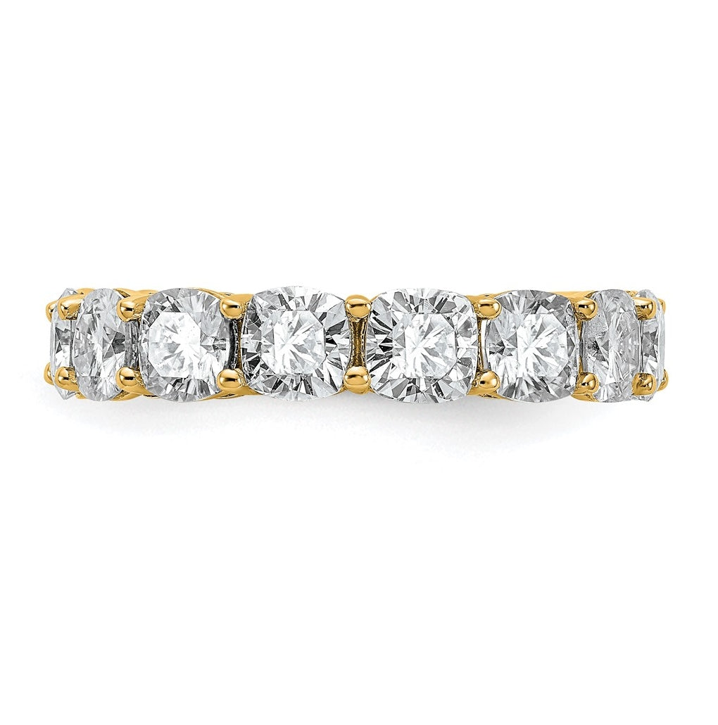 14K Yellow Or White Gold Lab Grown Diamond VS/SI+ G+ Cushion Complete Eternity Band