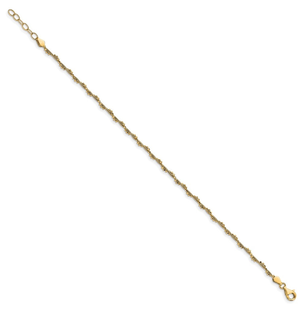 Sterling Silver Gold-plated Twist  9 inch Plus 1 inch Extender - Total 10 inch Anklet