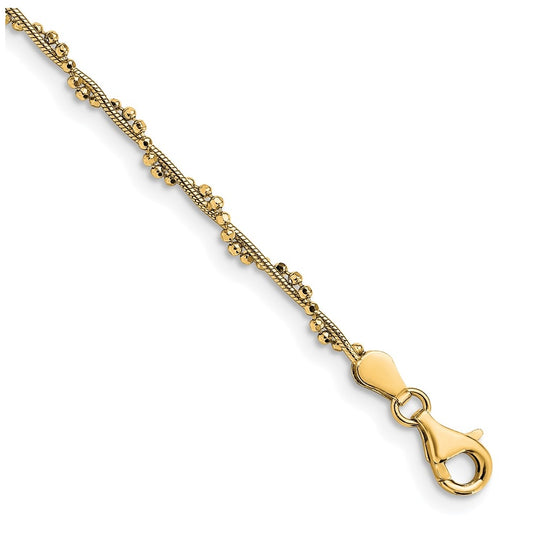 Sterling Silver Gold-plated Twist  9 inch Plus 1 inch Extender - Total 10 inch Anklet