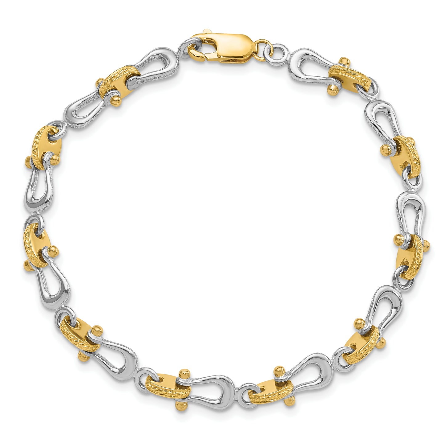 14k Two-tone Mariner's Link 7.5in Bracelet