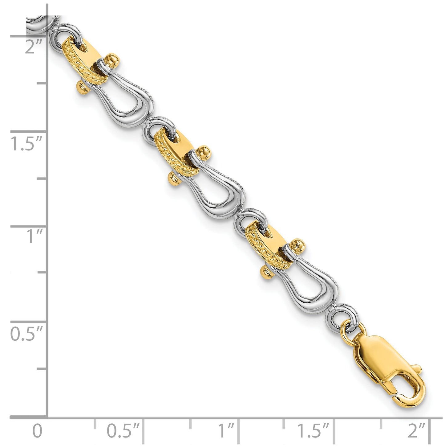14k Two-tone Mariner's Link 7.5in Bracelet