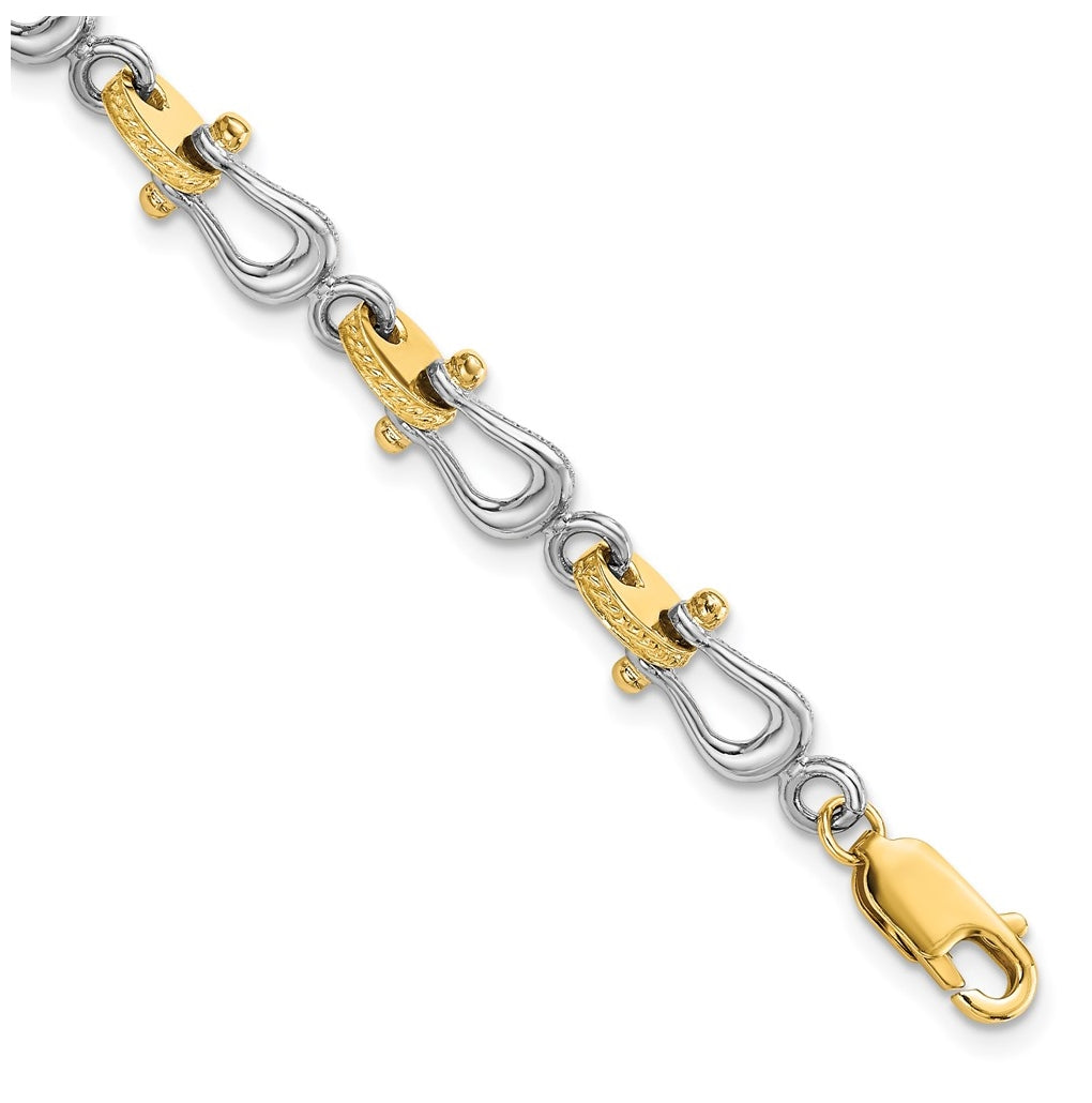 14k Two-tone Mariner's Link 7.5in Bracelet