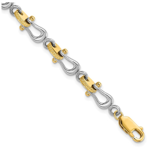 14k Two-tone Mariner's Link 8in Bracelet