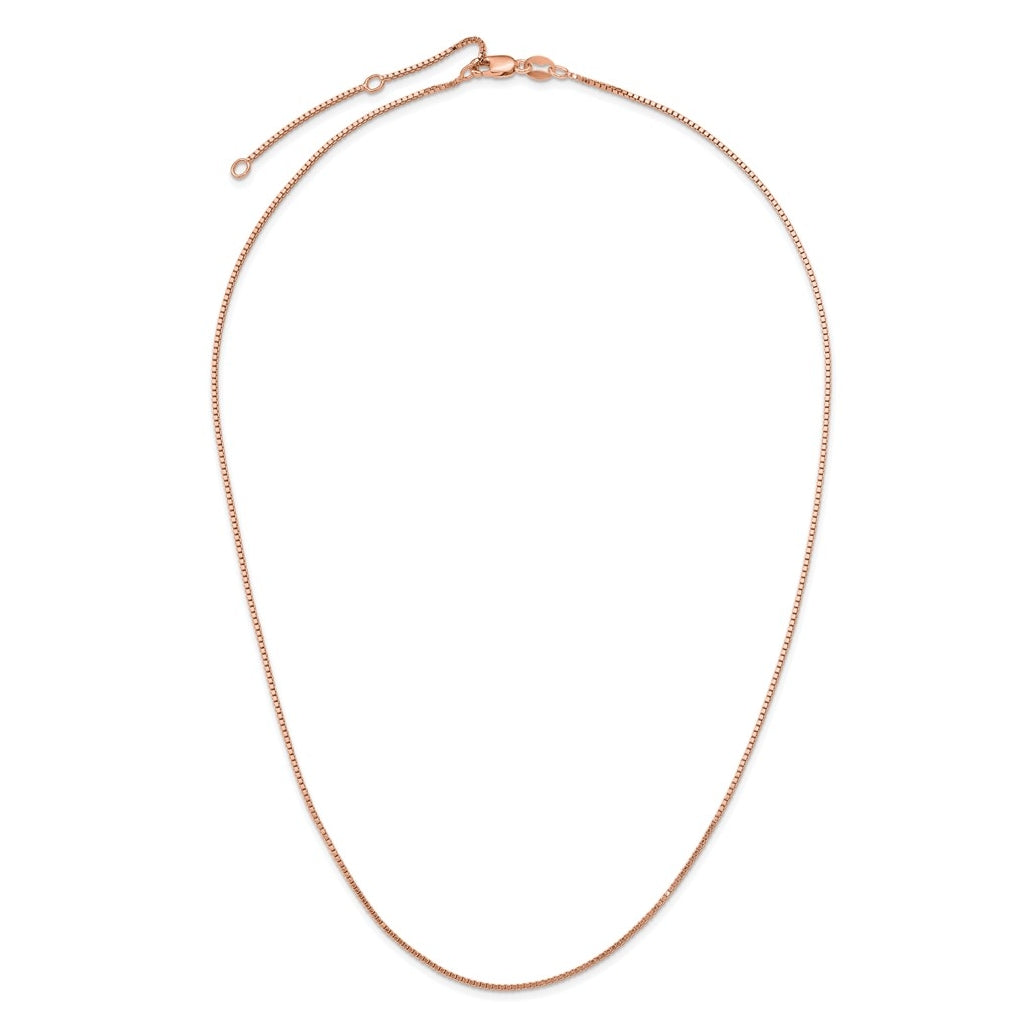 Sterling SIlver Or Rose Gold Plated Box 1in+1in Adjustable Chain