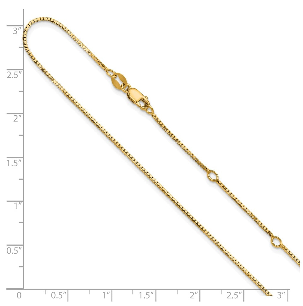 Sterling SIlver Or Rose Gold Plated Box 1in+1in Adjustable Chain