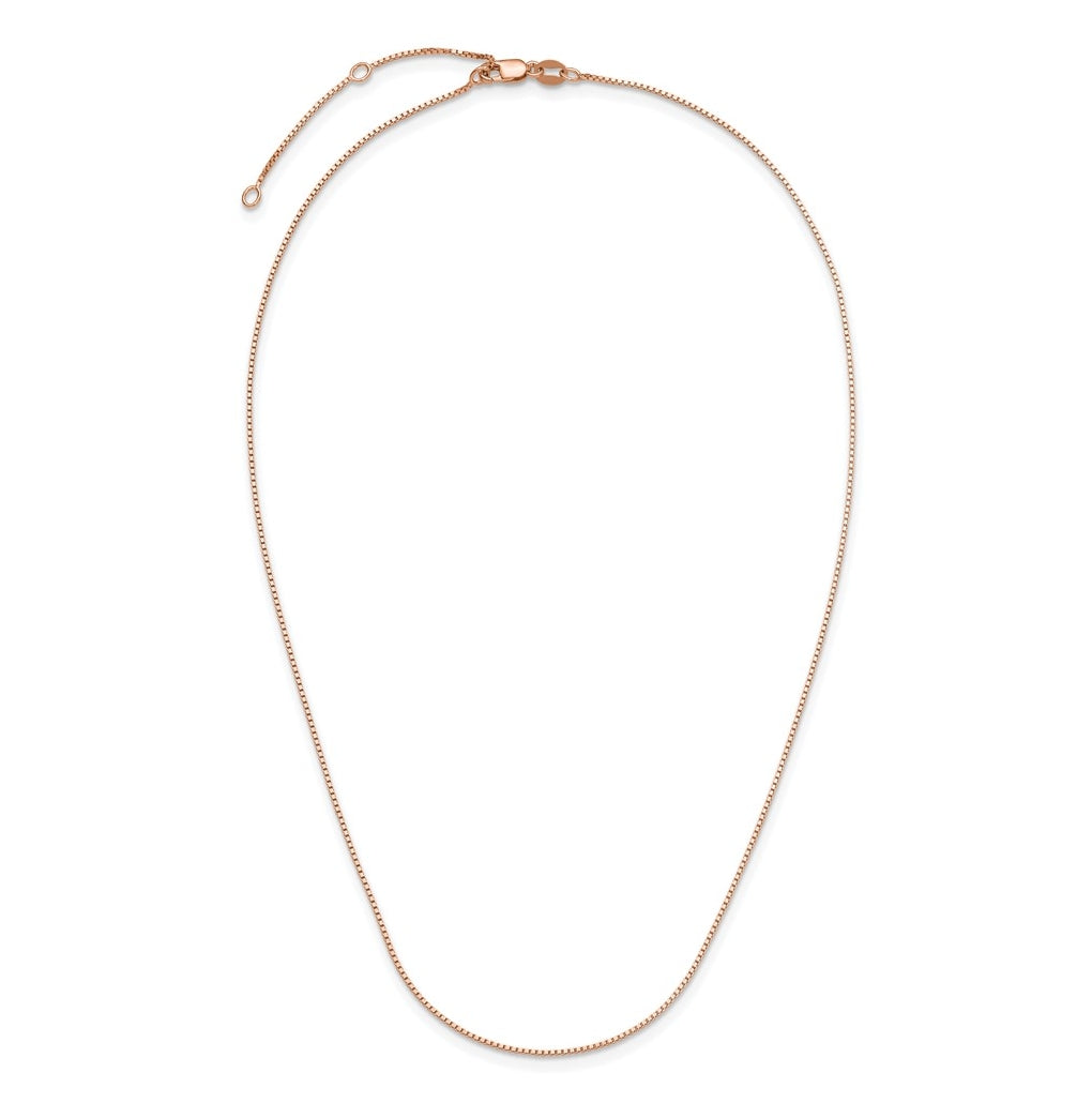 Sterling SIlver Or Rose Gold Plated Box 1in+1in Adjustable Chain