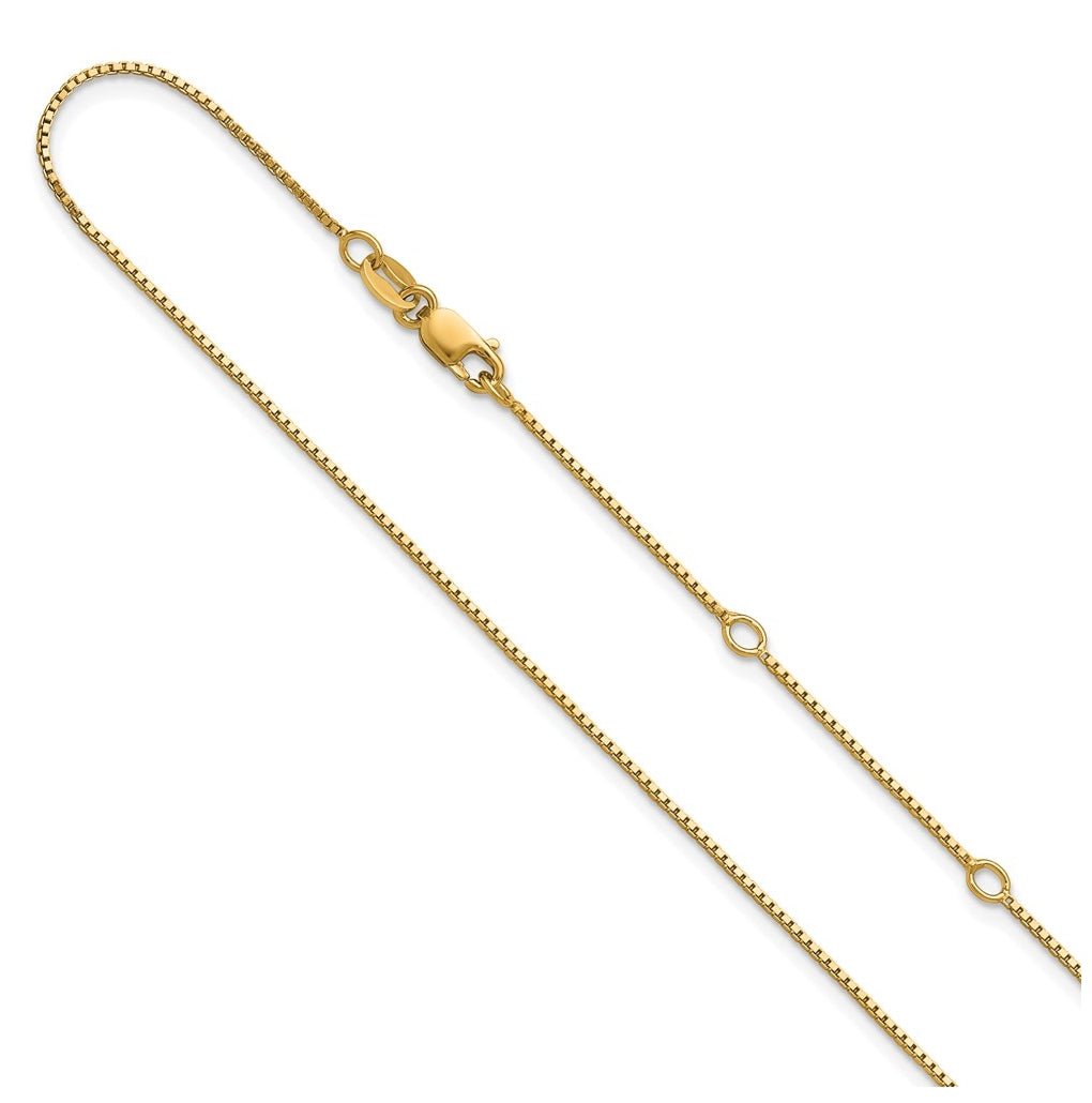 Sterling SIlver Or Rose Gold Plated Box 1in+1in Adjustable Chain