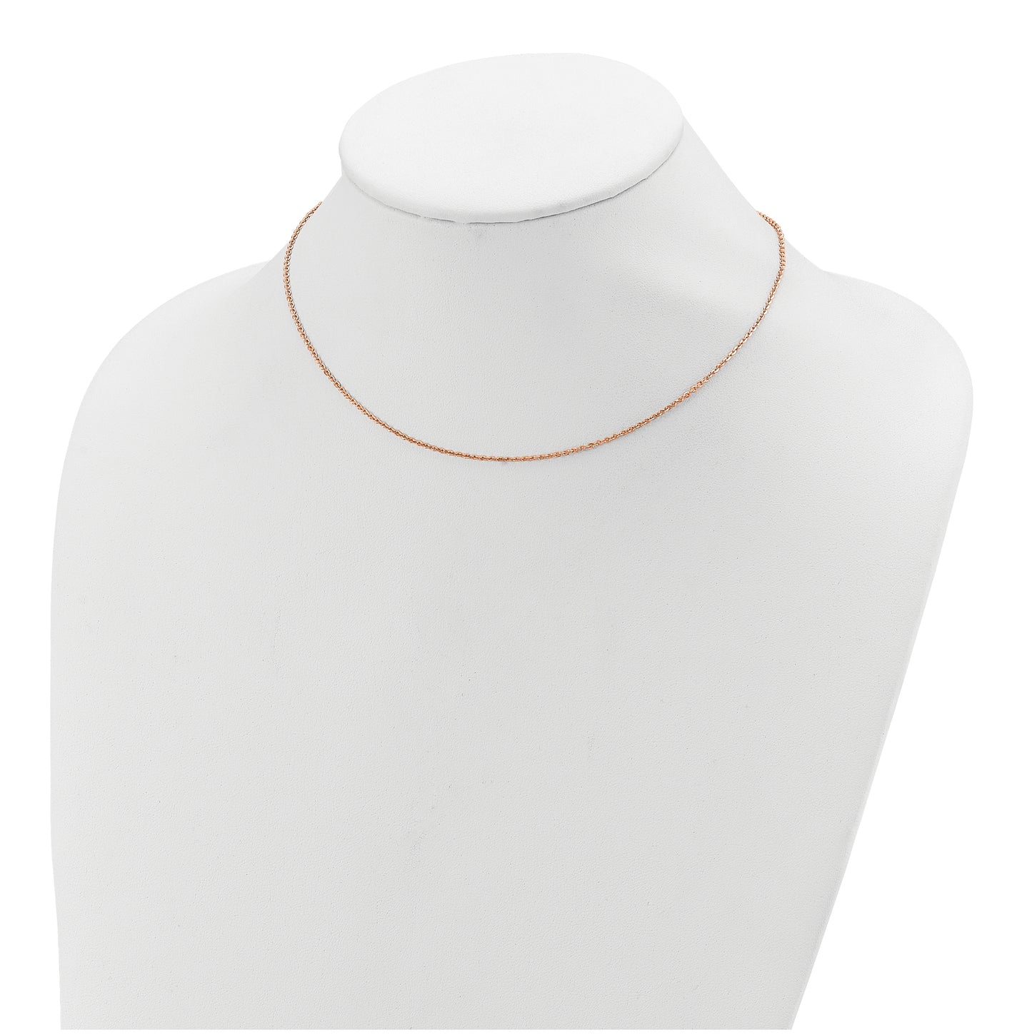 Sterling SIlver Or Rose Gold Plated Polished/Dia-cut 1.45mm Cable 1in+1in Adjustable Chain