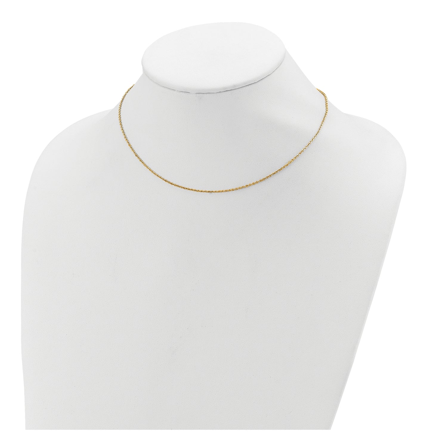 Sterling SIlver Or Rose Gold Plated Polished/Dia-cut 1.45mm Cable 1in+1in Adjustable Chain