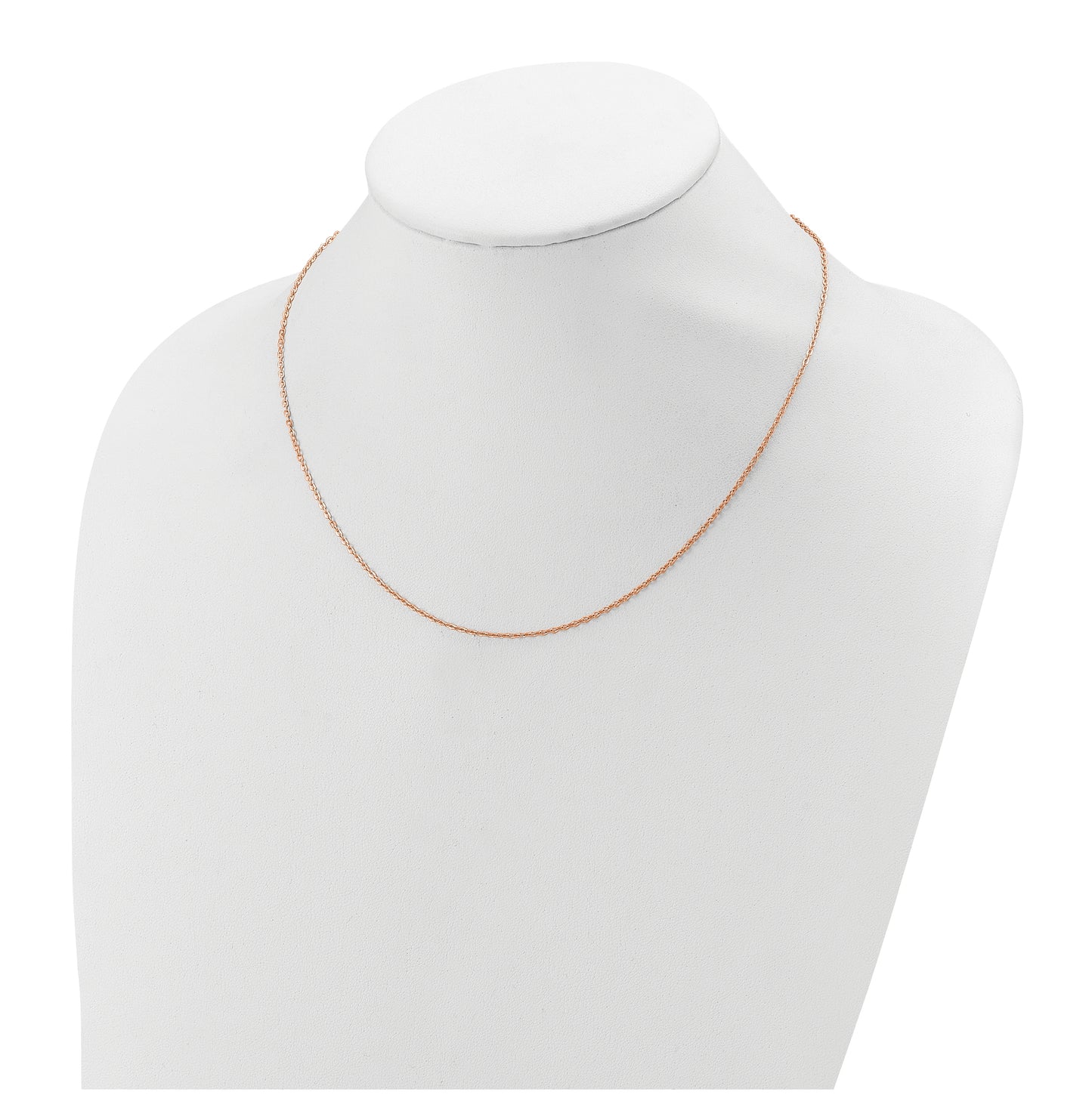 Sterling SIlver Or  Rose Gold Plated Polished/Dia-cut 1.4mm Cable 1in+1in Adjustable Chain