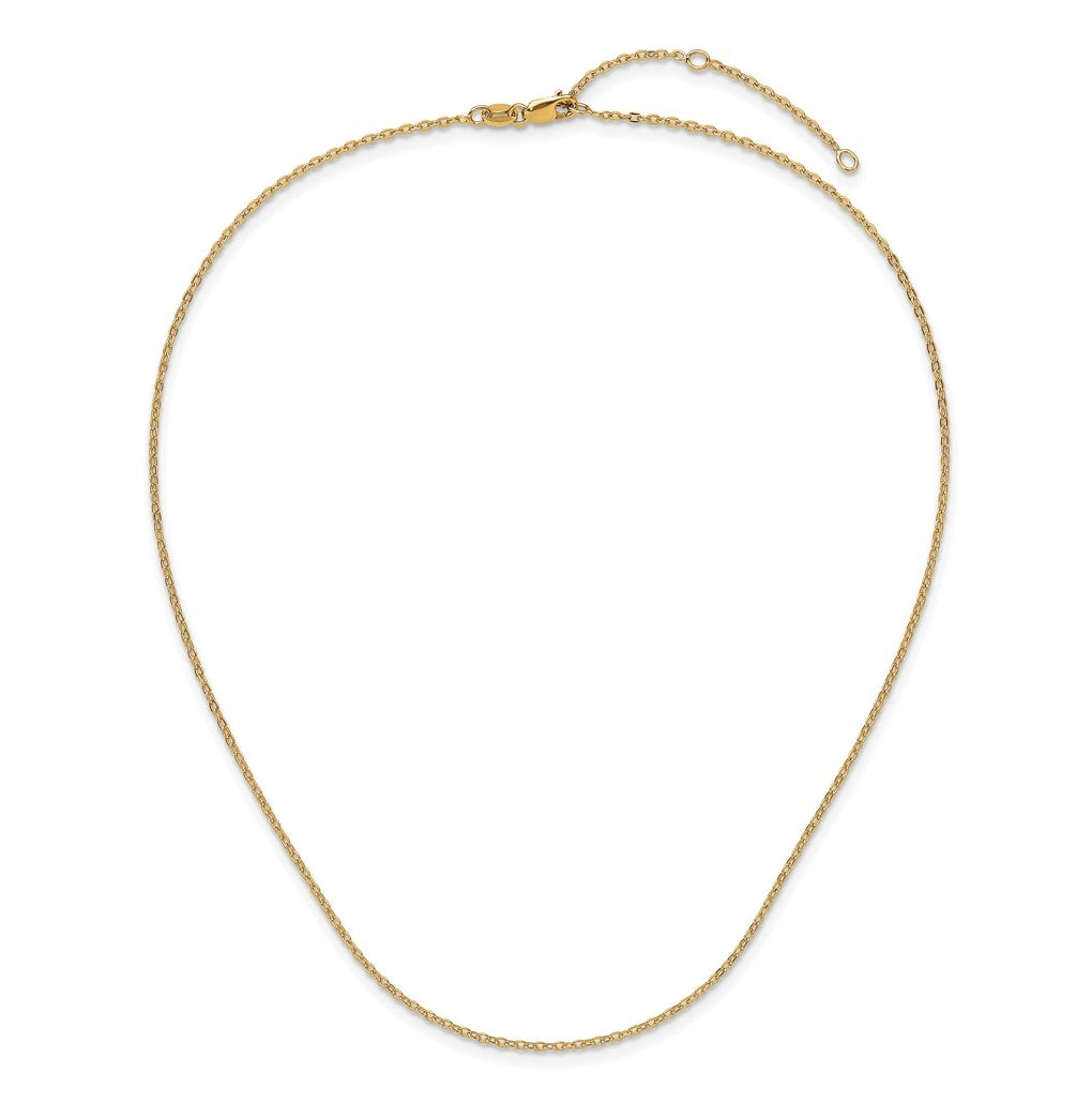 Sterling SIlver Or  Rose Gold Plated Polished/Dia-cut 1.4mm Cable 1in+1in Adjustable Chain