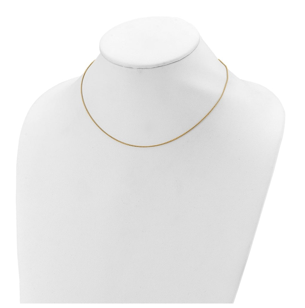 Sterling SIlver Gold Plated 1.1mm Rolo 1in+1in Adjustable Chain