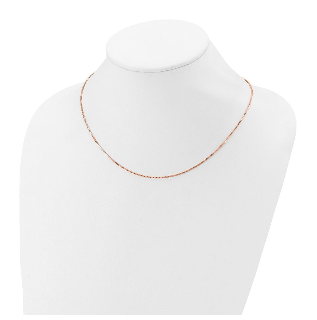 Sterling SIlver Or  Rose Gold Plated 1.1mm Box 1in+1in Adjustable Chain