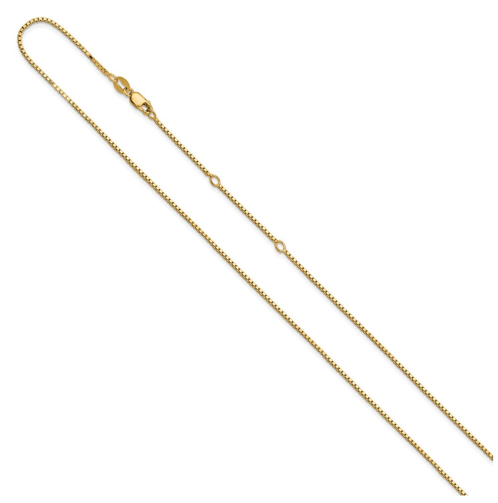 Sterling SIlver Or  Rose Gold Plated 1.1mm Box 1in+1in Adjustable Chain