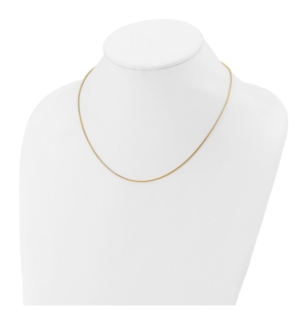 Sterling SIlver Gold Plated 1.2mm Round Box 1in+1in Adjustable Chain