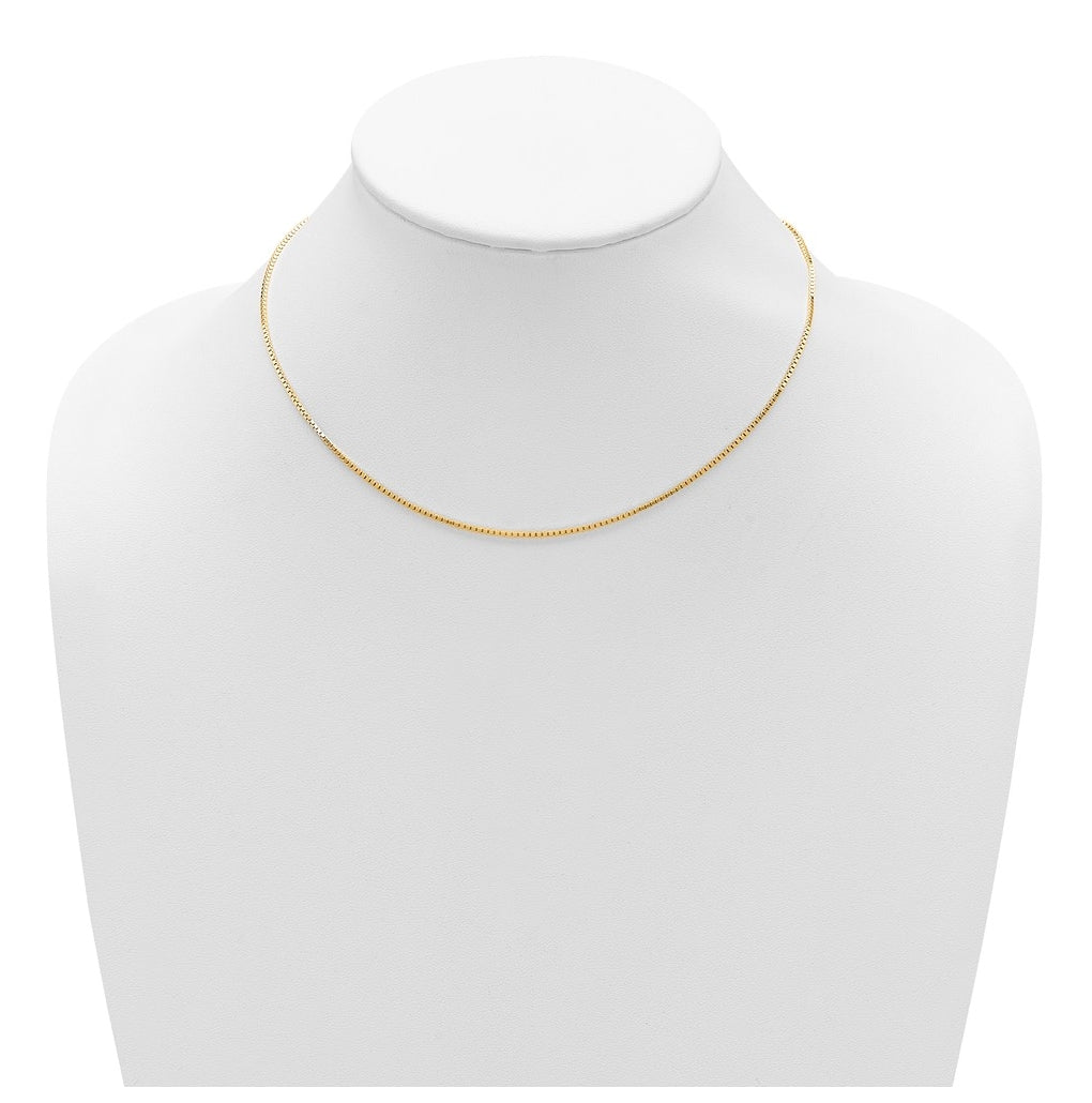Sterling SIlver Gold Plated 1.2mm Box 1in+1in Adjustable Chain