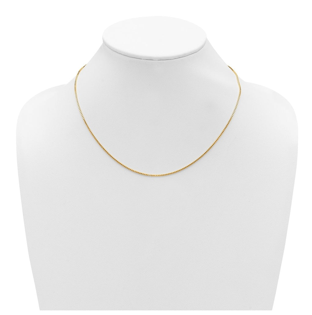 Sterling SIlver Gold Plated 1.2mm Box 1in+1in Adjustable Chain