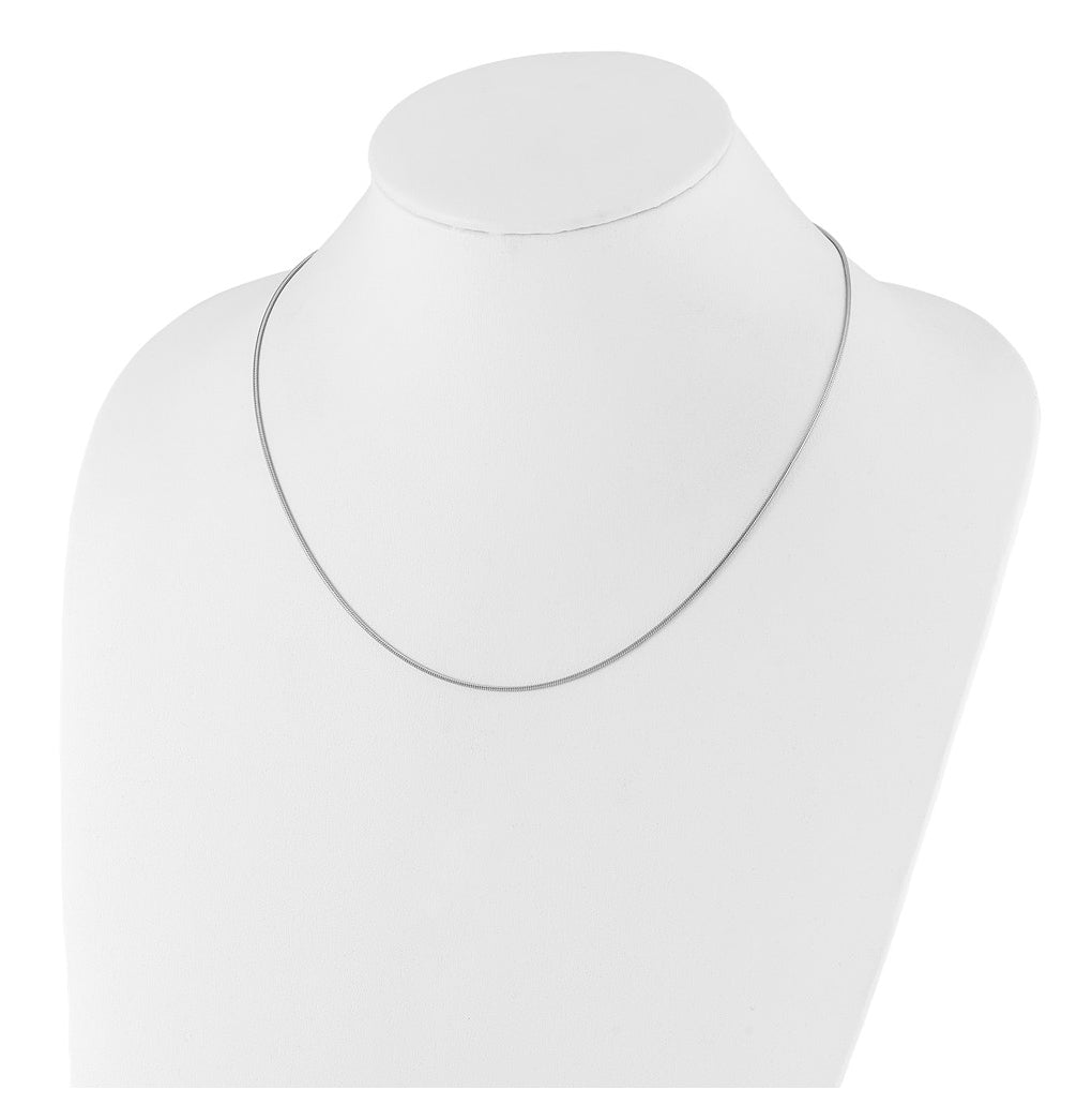 Leslie's Sterling Silver Rhodium-plated Adjustable 1.1mm Snake Chain – Elegant Jewelry Gift for Birthday, Anniversary, Engagement, Wedding