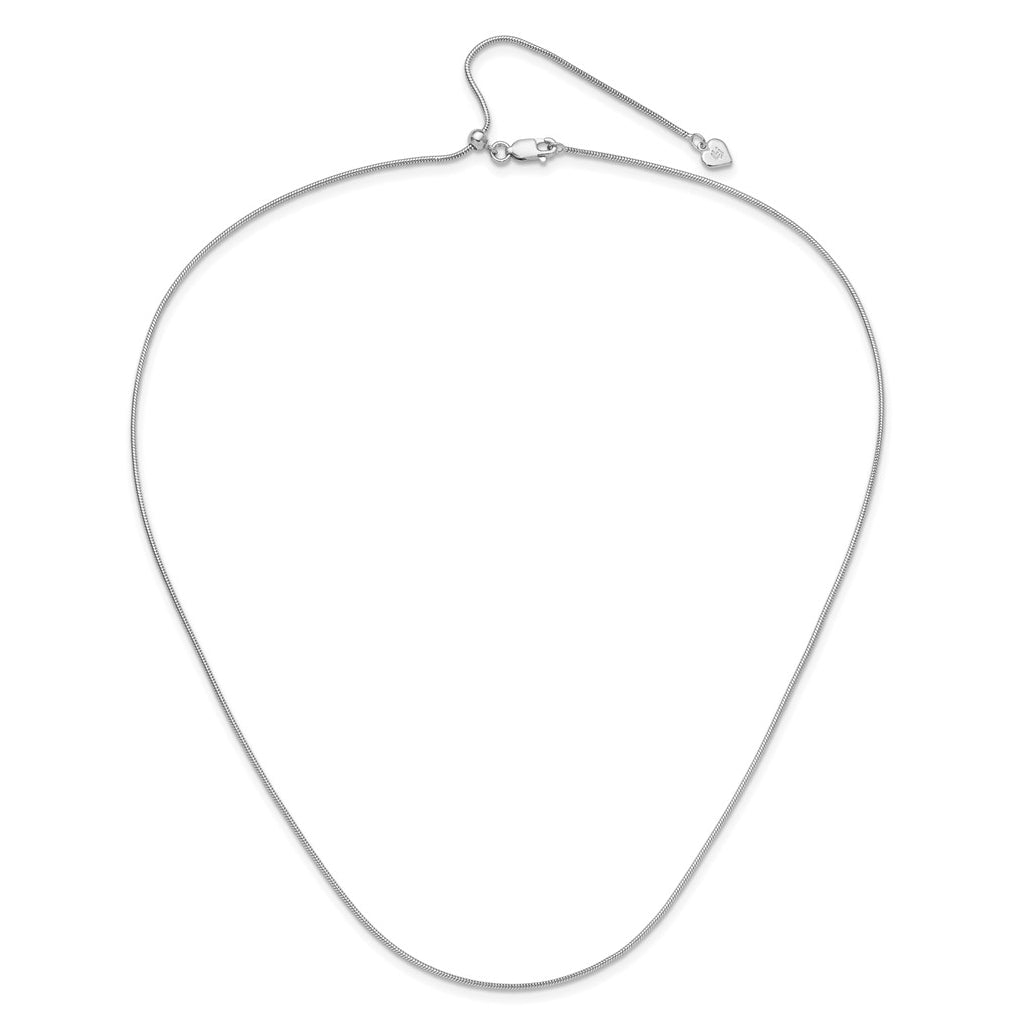 Leslie's Sterling Silver Rhodium-plated Adjustable 1.1mm Snake Chain – Elegant Jewelry Gift for Birthday, Anniversary, Engagement, Wedding
