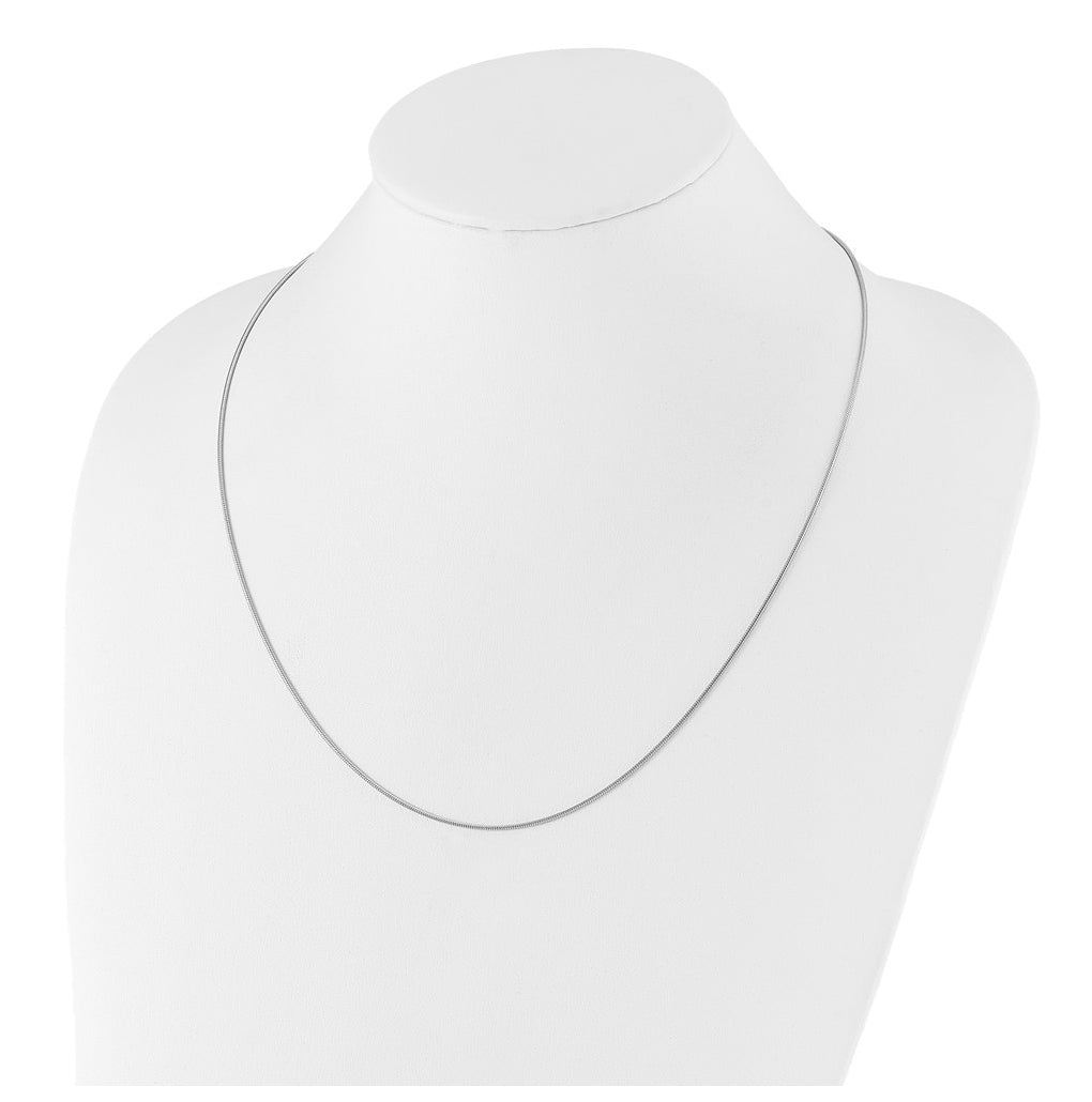 Leslie's Sterling Silver Rhodium-plated Adjustable 1.1mm Snake Chain – Elegant Jewelry Gift for Birthday, Anniversary, Engagement, Wedding