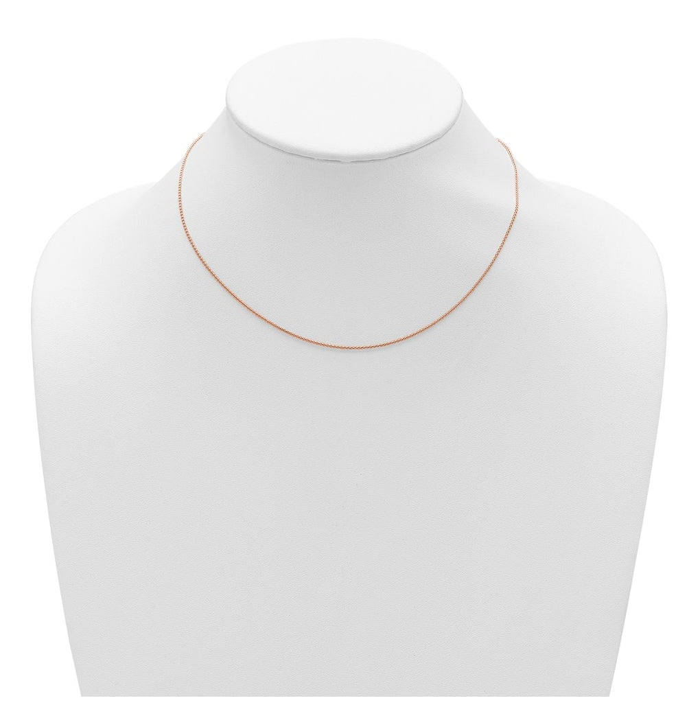 Sterling SIlver Rose Gold Plated 1mm Spiga 1in+1in Adjustable Chain