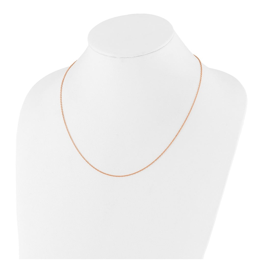 Sterling SIlver Rose Gold Plated Adjustable 1.4mm Cable Chain
