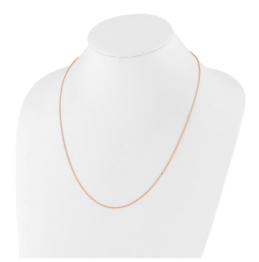Sterling SIlver Rose Gold Plated Adjustable 1.4mm Cable Chain