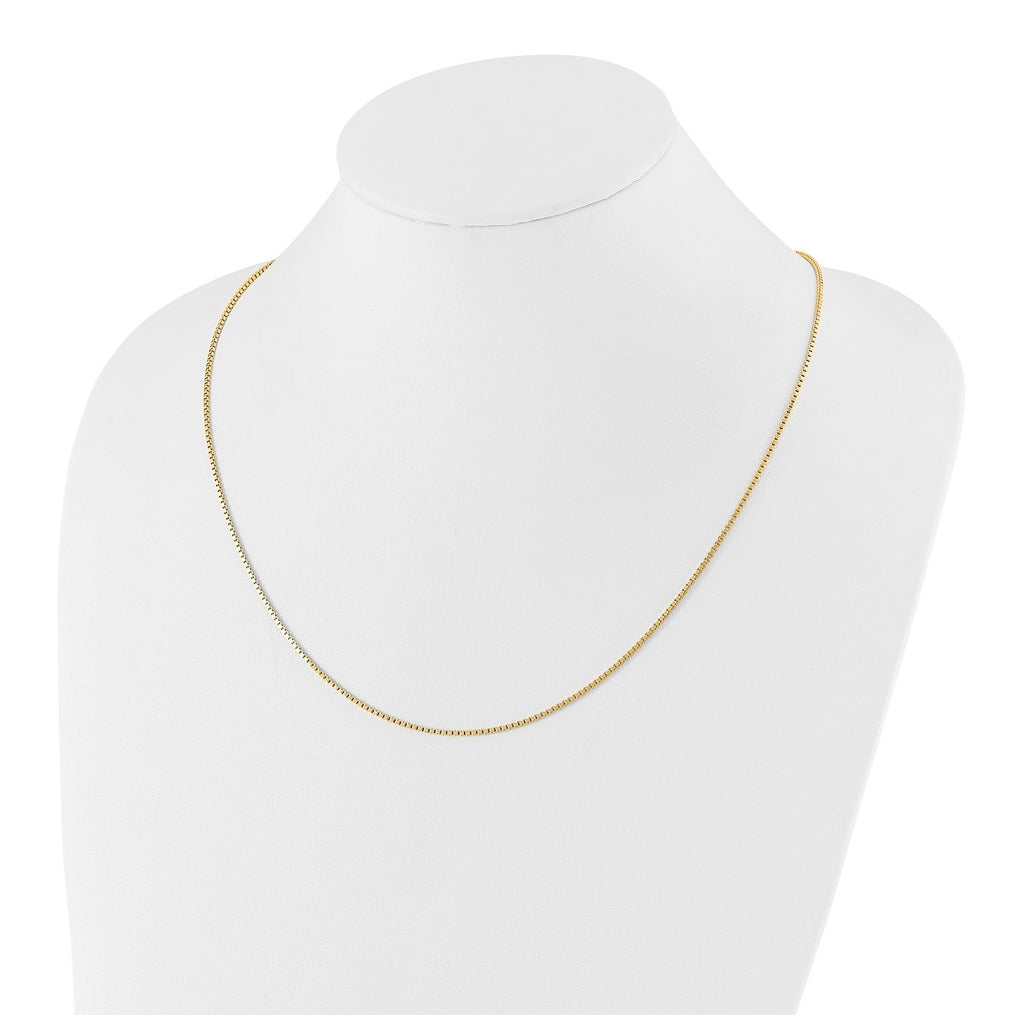 Sterling SIlver Gold Plated Adjustable 1.3mm Box Chain