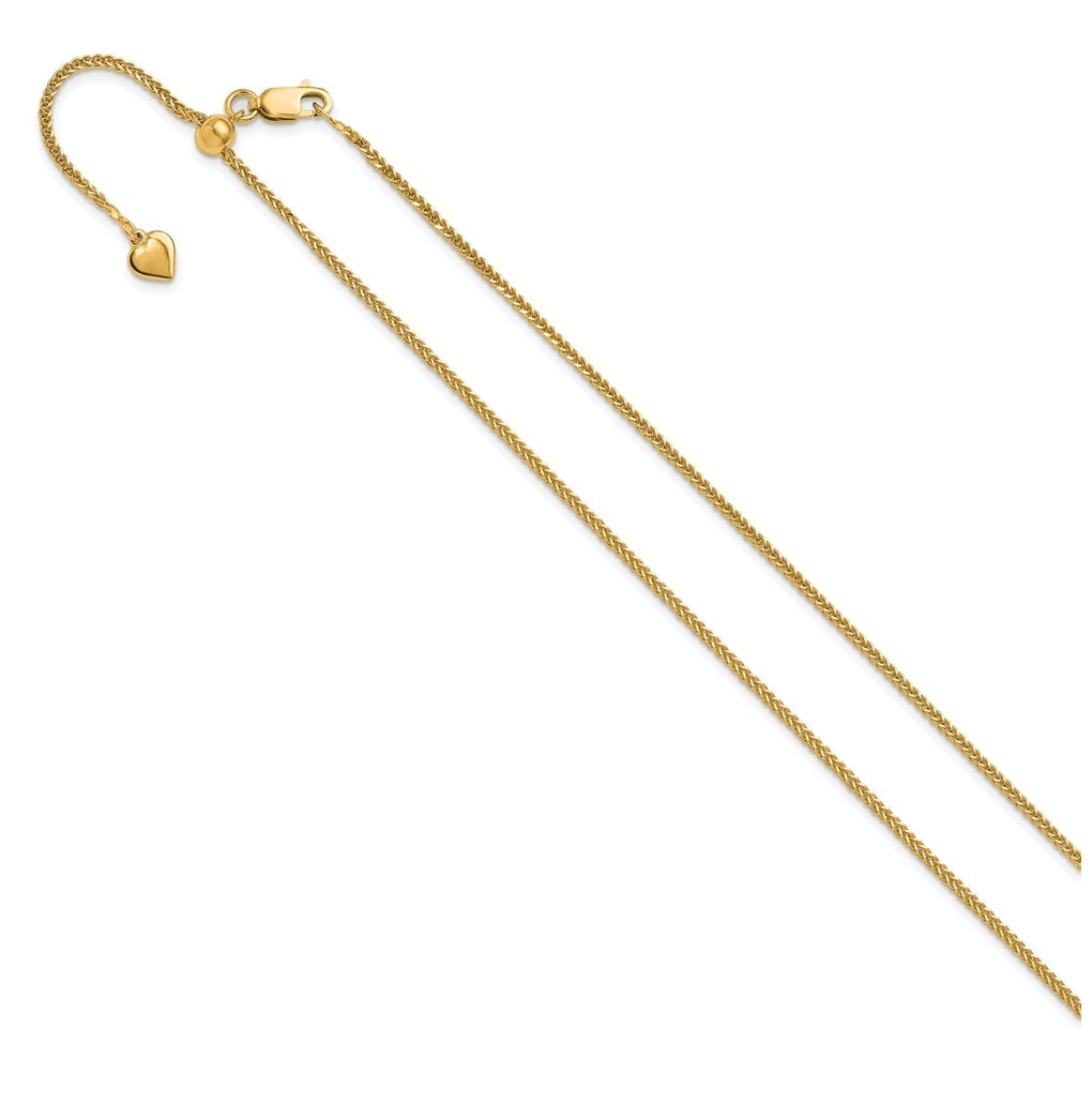Sterling SIlver Gold Plated Adjustable 1.45mm D/C Square Spiga Chain