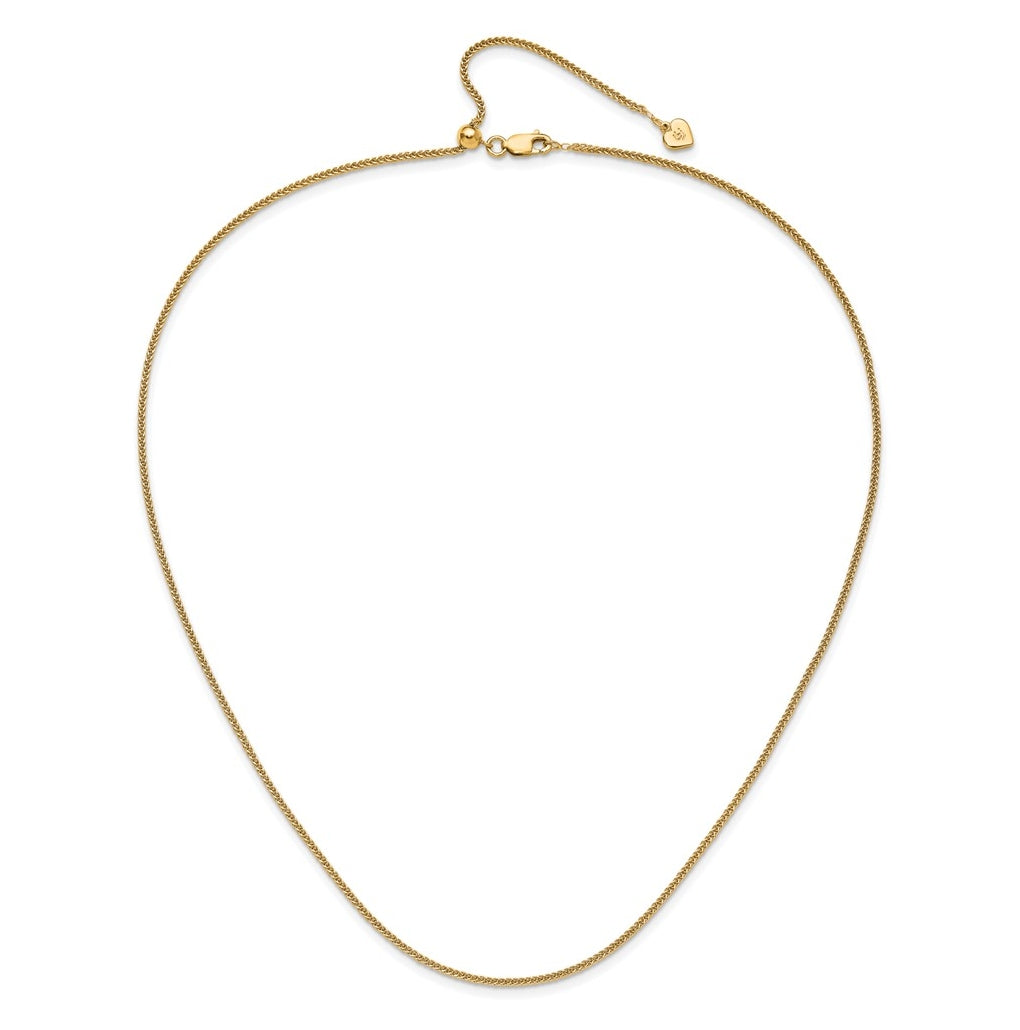 Sterling SIlver Gold Plated Adjustable 1.45mm D/C Square Spiga Chain