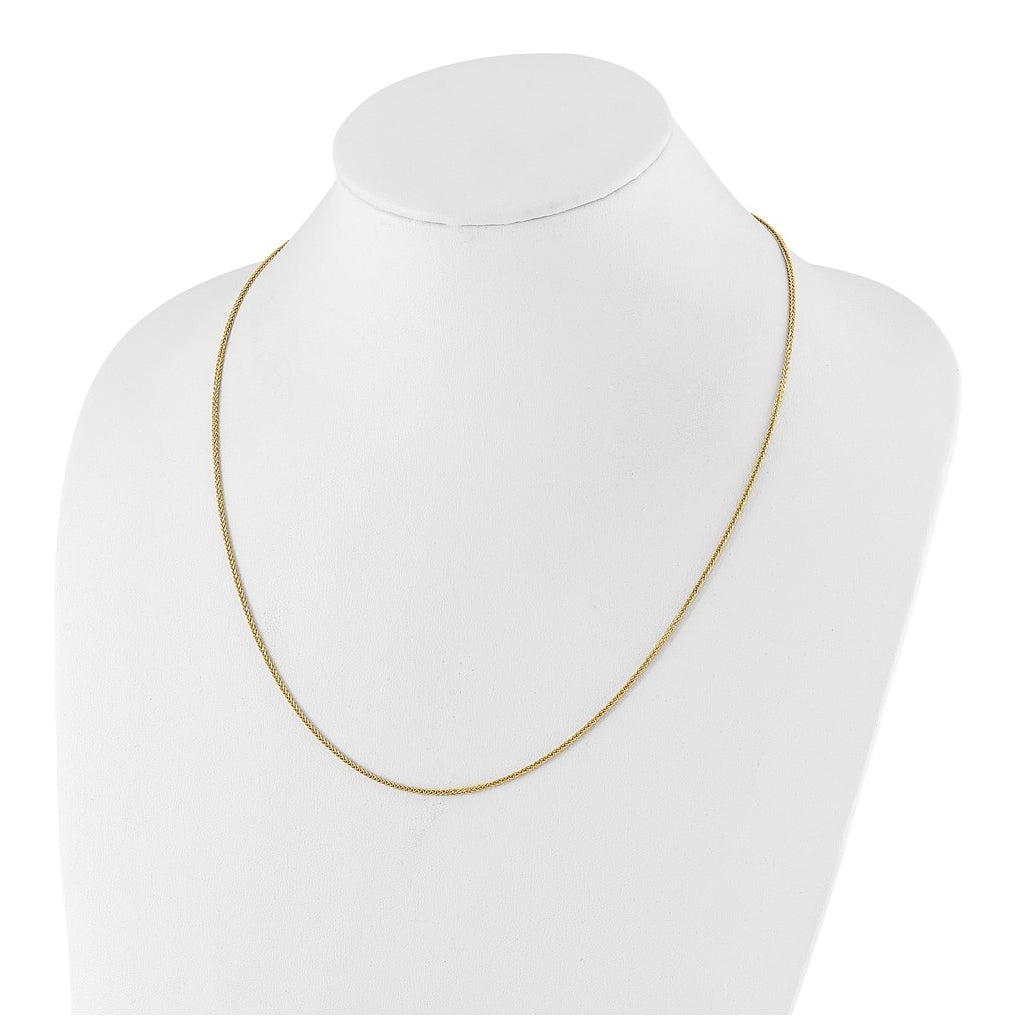 Sterling SIlver Gold Plated Adjustable 1.45mm D/C Square Spiga Chain
