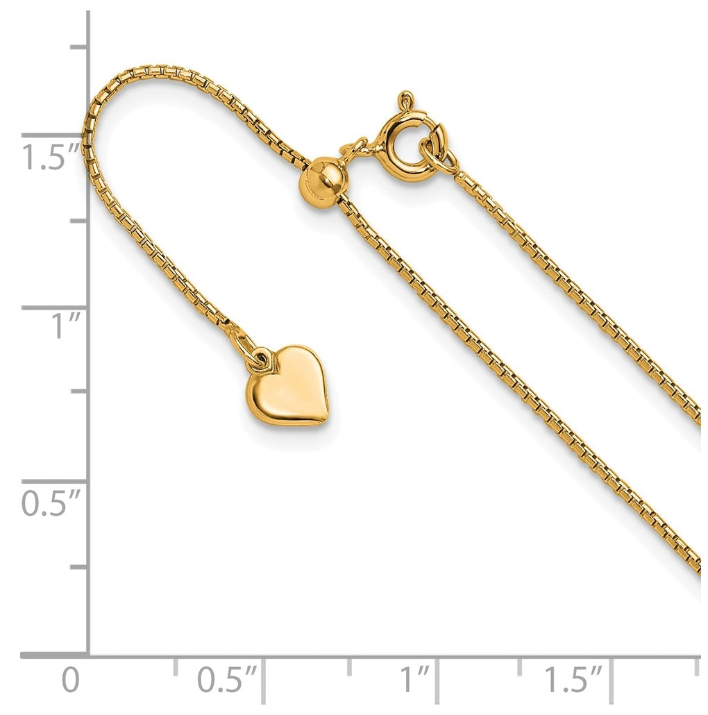 Sterling SIlver Gold Plated Adjustable .95mm Round Box Chain