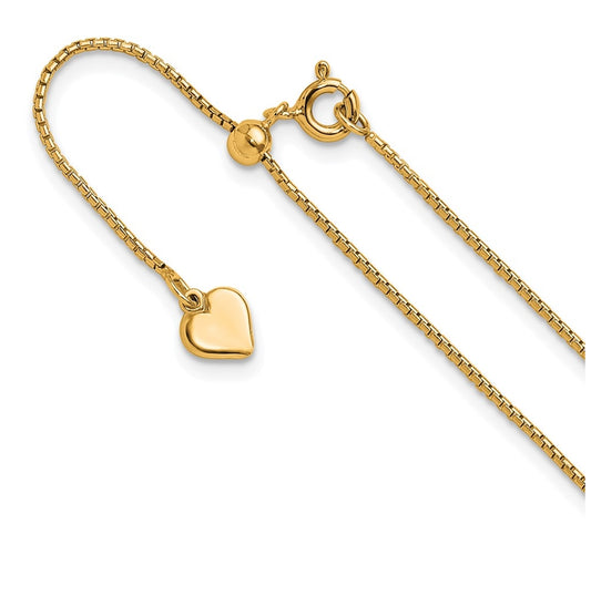 Sterling SIlver Gold Plated Adjustable .95mm Round Box Chain