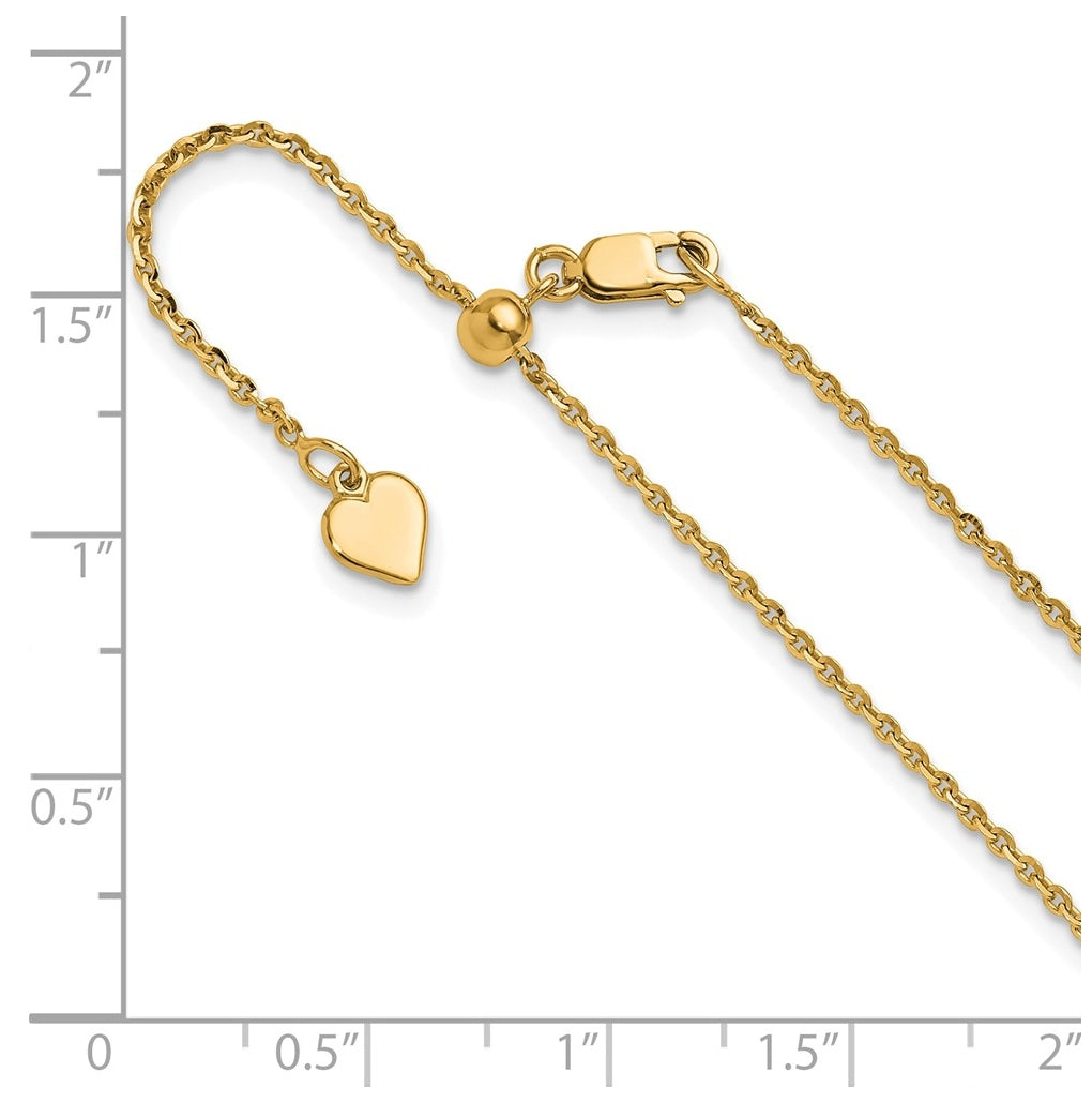 Sterling SIlver Gold Plated Adjustable 1.75mm Cable Chain