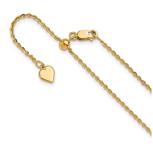 Sterling SIlver Gold Plated Adjustable 1.75mm Cable Chain