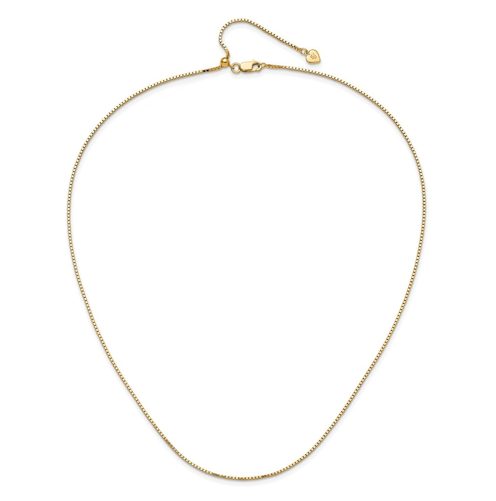 Sterling SIlver Gold Plated Adjustable 1.15mm Box Chain