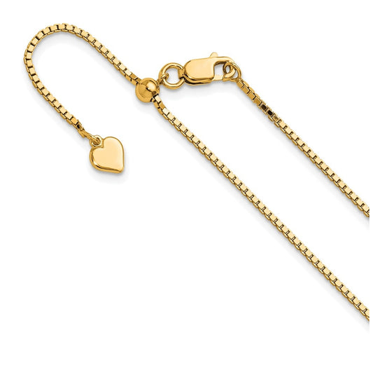 Sterling SIlver Gold Plated Adjustable 1.15mm Box Chain