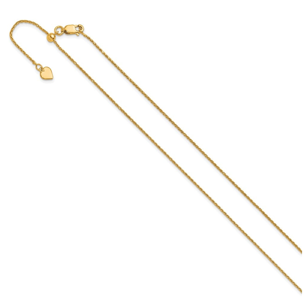 Sterling SIlver Gold Plated Adjustable 1.1mm D/C Spiga Chain
