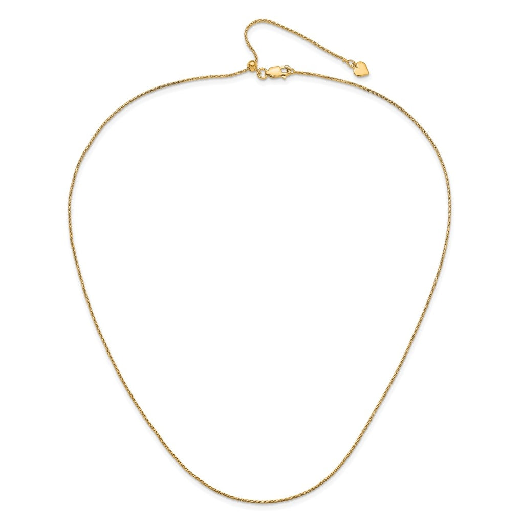 Sterling SIlver Gold Plated Adjustable 1.1mm D/C Spiga Chain