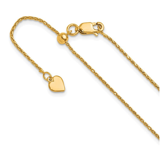 Sterling SIlver Gold Plated Adjustable 1.1mm D/C Spiga Chain