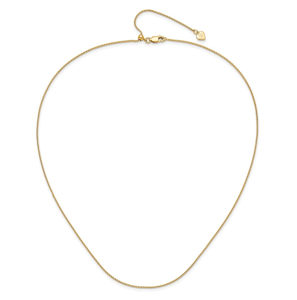 Sterling SIlver Gold Plated Adjustable .95mm D/C Spiga Chain