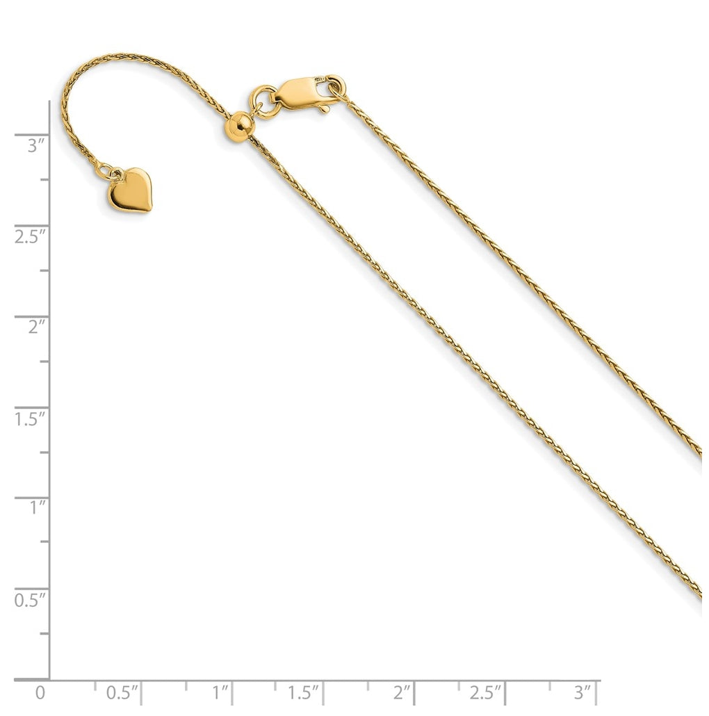 Sterling SIlver Gold Plated Adjustable .95mm D/C Spiga Chain
